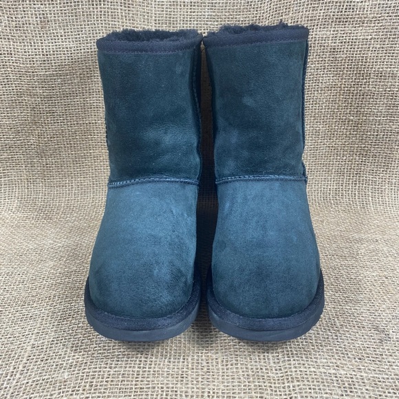 UGG Boots Australia  Classic Short Black Suede Fur Lined Women SZ 6 - Picture 7 of 12